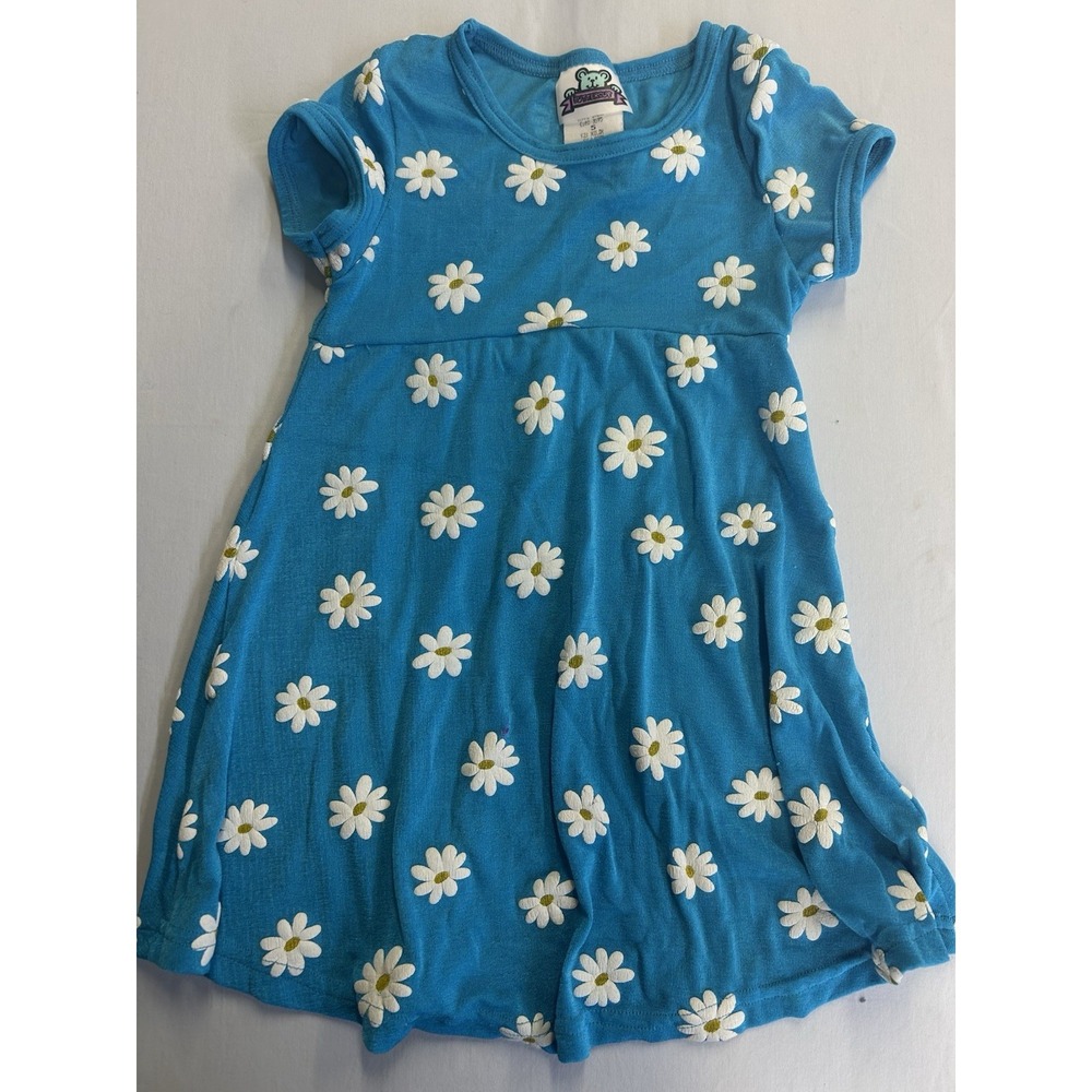 Vintage Girls Buttercup Brand Blue Floral Dress Size 5